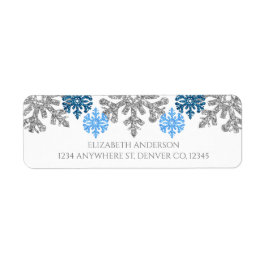 Silver Blue Snowflakes Winter Wedding