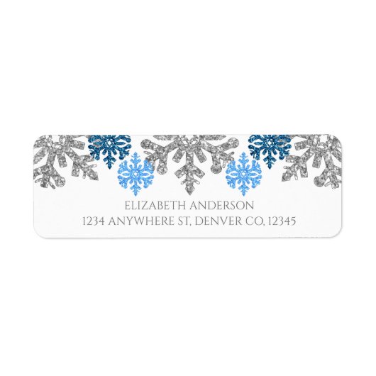 Silver Blue Snowflakes Winter Wedding (Vorne)