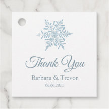 Silver Blue Snowflakes Winter Wedding Danke