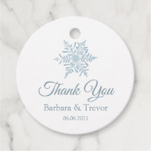 Silver Blue Snowflakes Winter Wedding Danke