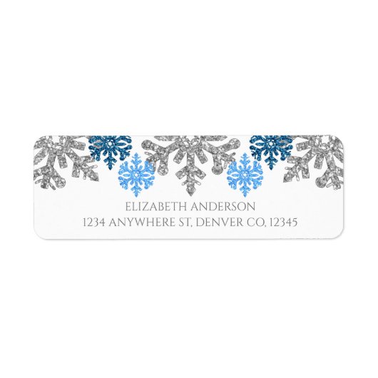 Silver Blue Snowflakes Winterhochzeit (Vorne)