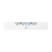 Silver Blue Snowflakes Winterhochzeit Einladungsbanderole (Flach)