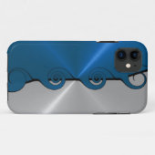 Silver Blue Stainless Metallic Swirl Muster Case-Mate iPhone Hülle (Rückseite (Horizontal))