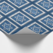 Silver Blue Star von David Customizable Hanukkah Geschenkpapier (Ecke)