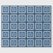Silver Blue Star von David Customizable Hanukkah Geschenkpapier (Flach)