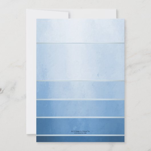Silver Blue Striping Tone auf Tone-Brautparty Einladung (Rückseite)