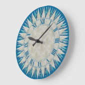 Silver Blue Sun Wall Uhr (Winkel)