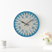 Silver Blue Sun Wall Uhr (Zuhause)