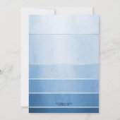 Silver Blue Ton sur Ton Stripte Verlobung Einladung (Rückseite)