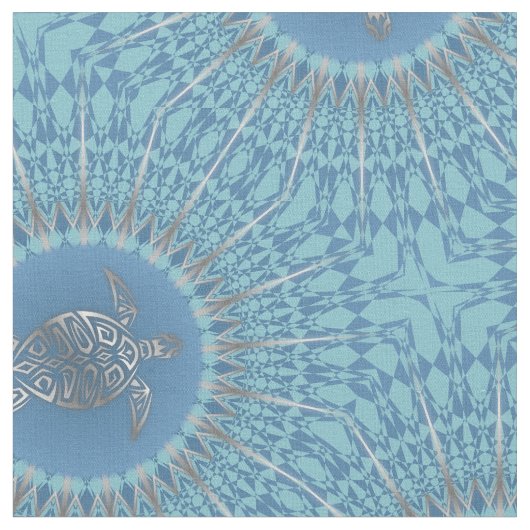 Silver Blue Turtle Animal Stoff (Nahaufnahme)