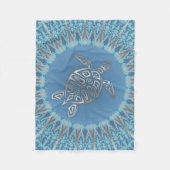 Silver Blue Turtle Mandala Animal Fleecedecke (Vorderseite)
