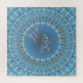 Silver Blue Turtle Mandala Maritime Puzzle (Horizontal)
