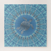 Silver Blue Turtle Mandala Maritime Puzzle (Vertikal)