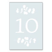 Silver Blue und White Eucalyptus Tischnummer (Vorderseite)