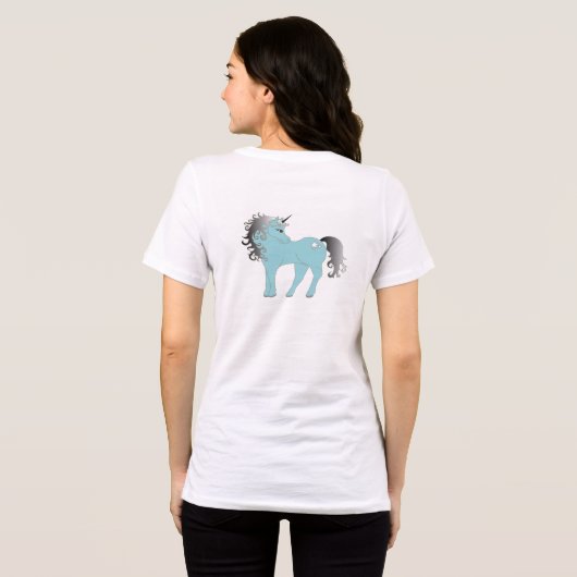 Silver Blue Unicorn Tri-Blend Shirt (Rückseite voll)