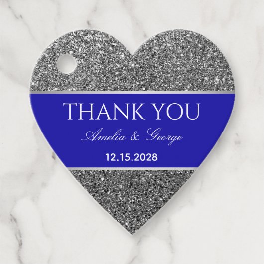 Silver Blue Vielen Dank Geschenkanhänger (Vorderseite)