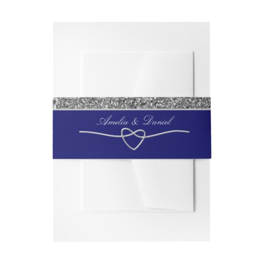 Silver Blue Wedding Invitation Bly Band (Vorderseite Beispiel)