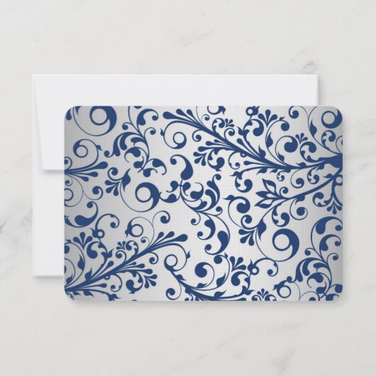 Silver Blue Wedding RSVP (Rückseite)