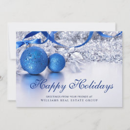 Silver Blue Weihnachtsschmuck Corporate Gruß Feiertagskarte