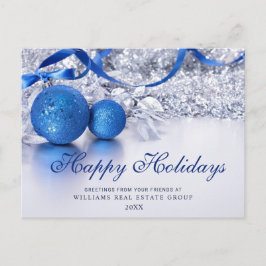 Silver Blue Weihnachtsschmuck Corporate Gruß Feiertagspostkarte