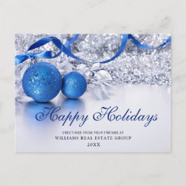 Silver Blue Weihnachtsschmuck Corporate Gruß Postkarte