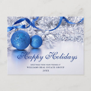 Silver Blue Weihnachtsschmuck Corporate Gruß Postkarte