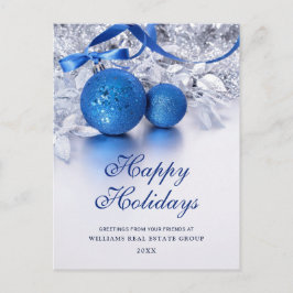 Silver Blue Weihnachtsschmuck Corporate Gruß Postkarte