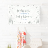 Silver & Blue Winter Boy Baby Dusche Willkommen Banner (Insitu)