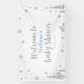 Silver & Blue Winter Boy Baby Dusche Willkommen Banner (Vertikal)