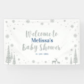Silver & Blue Winter Boy Baby Dusche Willkommen Banner (Horizontal)