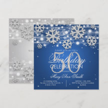 Silver Blue Winter Glitzer 50. Geburtstagsparty