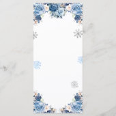 Silver Blue Winter Magic Snowflake Mis Quince Menükarte (Rückseite)