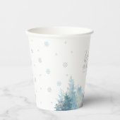 Silver & Blue Winter Onderland 1. Geburtstag Party Pappbecher (Vorderseite)