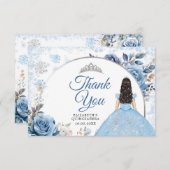 Silver Blue Winter Snowflake 15 Anos Vielen Dank Dankeskarte (Vorne/Hinten)