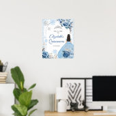 Silver Blue Winter Snowflake Mis Quince Willkommen Poster (Heimbüro)