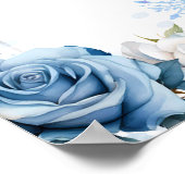 Silver Blue Winter Snowflake Mis Quince Willkommen Poster (Ecke)