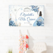 Silver Blue Winter Snowflake Quince Grosses Banner (Insitu)