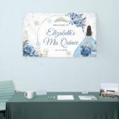 Silver Blue Winter Snowflake Quince Grosses Banner (Messeveranstaltung)