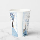 Silver Blue Winter Snowflake Quinceañera Paper Cup Pappbecher (Links)