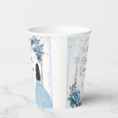 Silver Blue Winter Snowflake Quinceañera Paper Cup Pappbecher (Rechts)