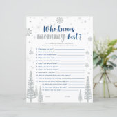 Silver & Blue Winter Wonderland Baby Showspiel (Stehend Vorderseite)