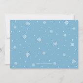Silver & Blue Winter Wonderland Boy Baby Dusche Einladung (Rückseite)