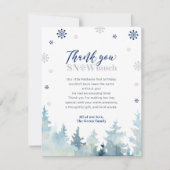 Silver & Blue Winter Wonderland Foto Vielen Dank Dankeskarte (Vorderseite)