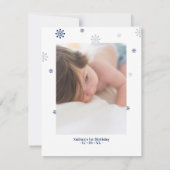 Silver & Blue Winter Wonderland Foto Vielen Dank Dankeskarte (Rückseite)