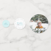 Silver & Blue Winter Wonderland Junge 1. Geburtsta Konfetti (Vorderseiten)