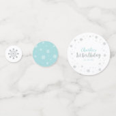 Silver & Blue Winter Wonderland Junge 1. Geburtsta Konfetti (Rückseiten)