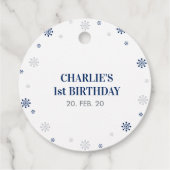 Silver & Blue Winter Wonderland Party Danke Fa Geschenkanhänger (Rückseite)