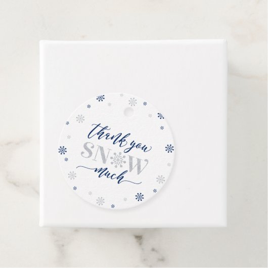 Silver & Blue Winter Wonderland Party Danke Fa Geschenkanhänger (Beispiel)