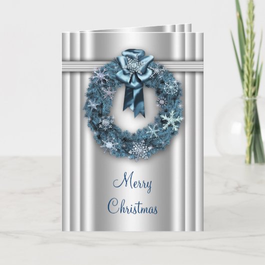 Silver Blue Wreath Weihnachten (Vorderseite)