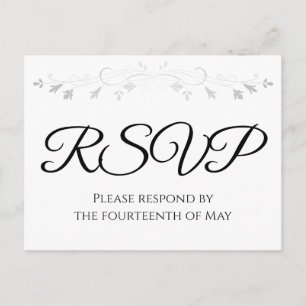 Silver Blüh Elegant Wedding UAWG Postcard Postkarte